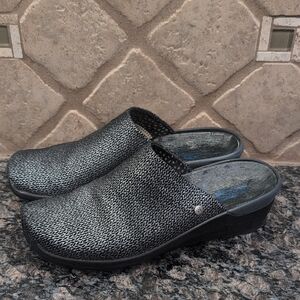 Wolky Brand Black and Gray Slip-On Clogs